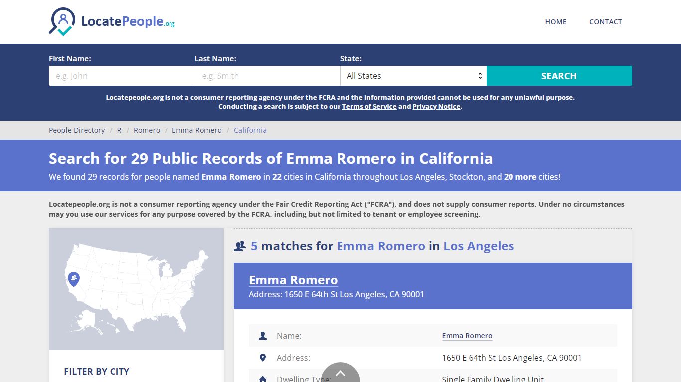 29 public records of Emma Romero in California - LocatePeople